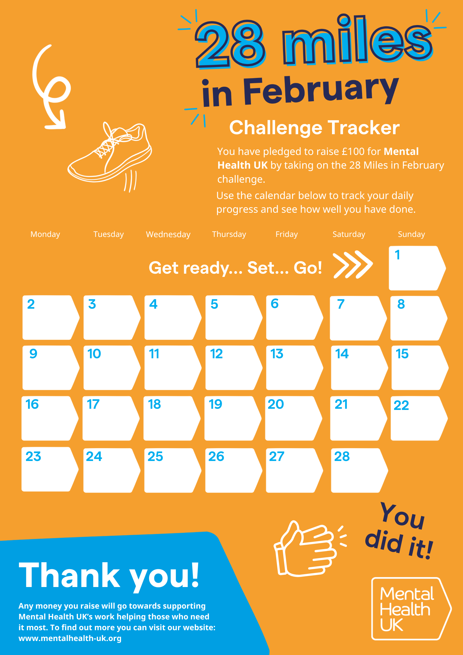 28 Miles in February tracker